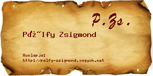 Pálfy Zsigmond névjegykártya